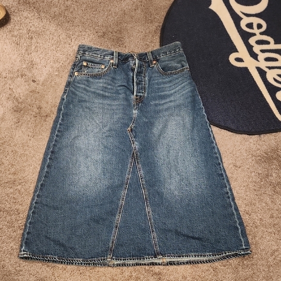 LEVIS Denim Midi Skirt - Picture 1 of 7